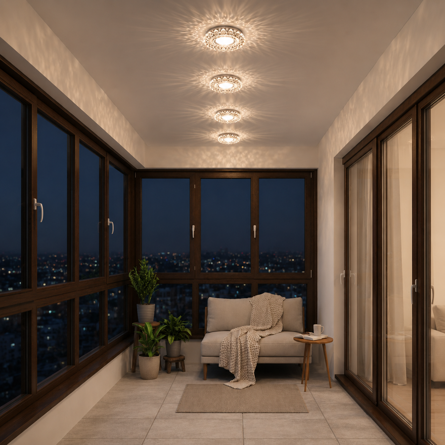 ORBITA LED Spot, 5W, Okrągły, Zimne/Ciepłe Światło, Antyczny Brąz, Żywica i Szkło Spot LED Domyślny Tytuł Alessandro Design