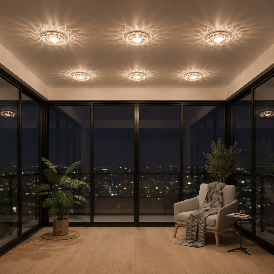 ORBITA LED Spot, 5W, Okrągły, Zimne/Ciepłe Światło, Antyczny Brąz, Żywica i Szkło Spot LED Domyślny Tytuł Alessandro Design