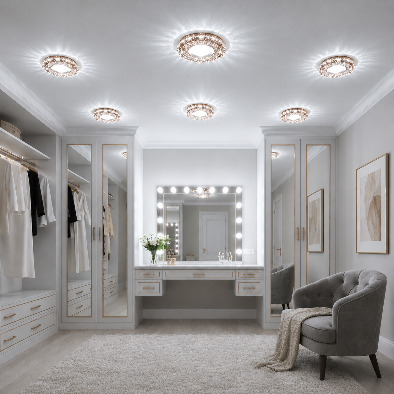 ORBITA LED Spot, 5W, Okrągły, Zimne/Ciepłe Światło, Antyczny Brąz, Żywica i Szkło Spot LED Domyślny Tytuł Alessandro Design