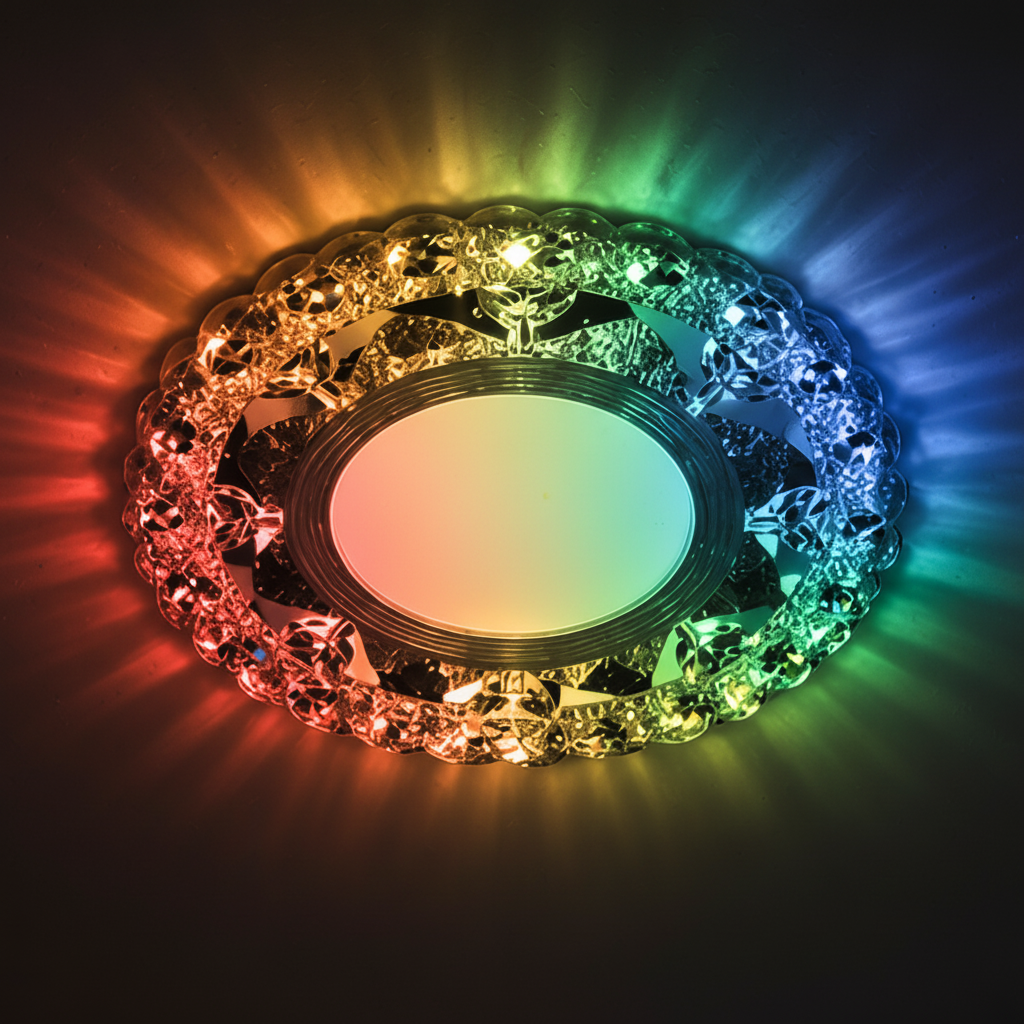 ORBITA LED Spot, 5W, Okrągły, Zimne Światło + RGB, Biały, Żywiczny i Szklany Spot LED Domyślny Tytuł Alessandro Design