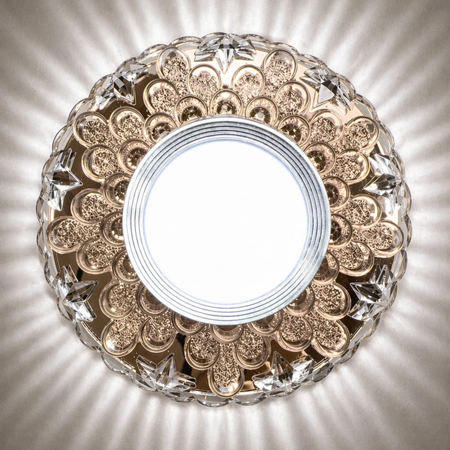 ORBITA LED Spot, 5W, Okrągły, Zimne/Ciepłe Światło, Antyczny Brąz, Żywica i Szklana Spot LED Domyślny Tytuł Alessandro Design