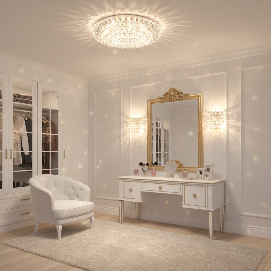 Reflektor LED ORBITA, 5W, Okrągły, Światło Zimne + RGB, Biały, Żywica i Szkło