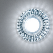 Reflektor LED ORBITA, 5W, Okrągły, Światło Zimne + RGB, Biały, Żywica i Szkło