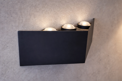 Kinkiet LED do użytku zewnętrznego i wewnętrznego, 4 źródła x 1W, IP65, ABS, Czarny, 3000K