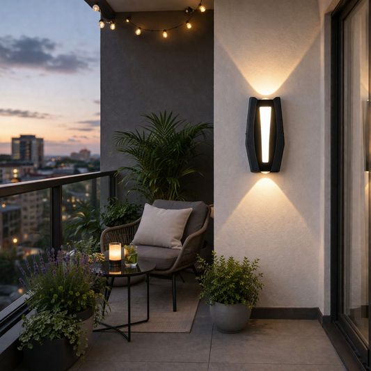Fantas Lampa ścienna LED do użytku wewnątrz i na zewnątrz, 2 źródła x 1 W, IP65, metaliczna, czarna, 3000 K