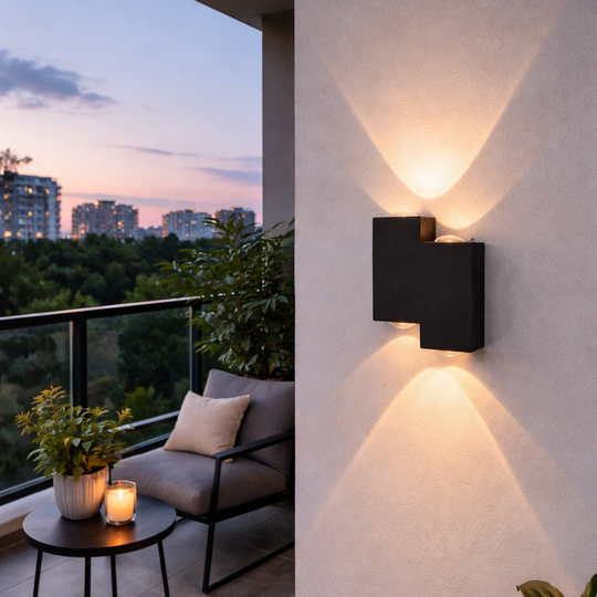 Kinkiet LED AX232, Zewnętrzny, 4 źródła, 4 W, Czarny, 3000 K Kinkiety zewnętrzne Tytuł domyślny Alessandro Design
