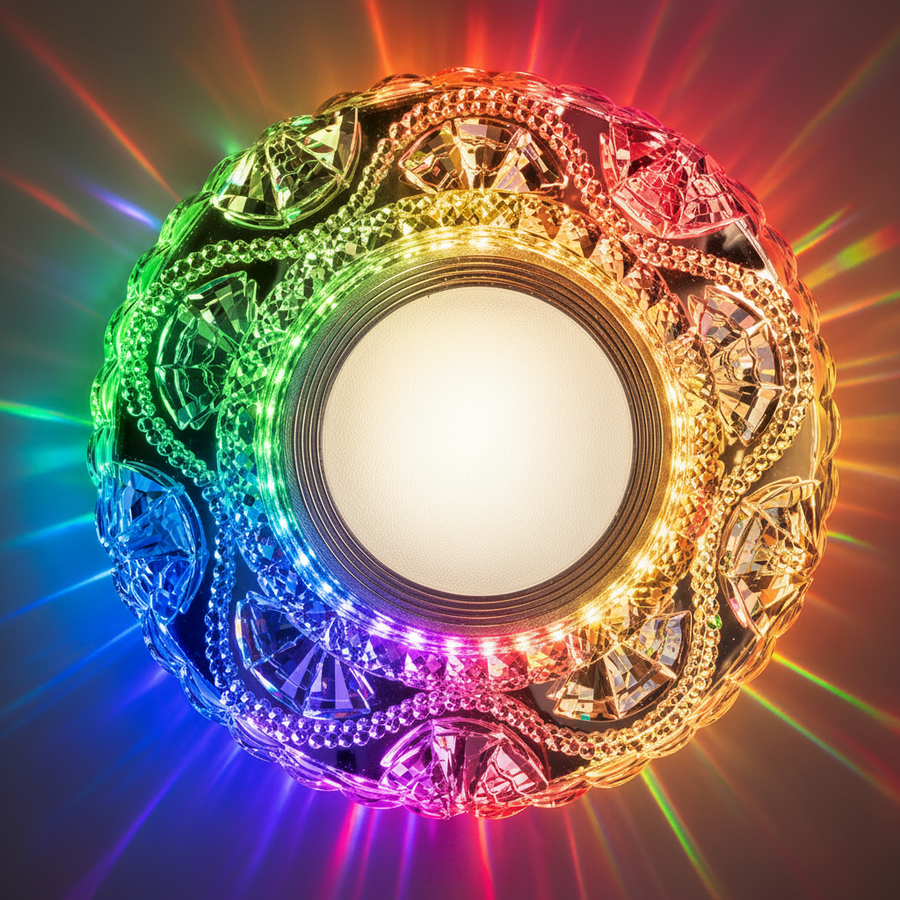 ORBITA LED Spot, 5W, Okrągły, Zimne Światło + RGB, Biały, Żywiczny i Szklany Spot LED Domyślny Tytuł Alessandro Design