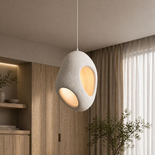 Nowoczesny żyrandol FOAMER Nobile, 37 cm, zawieszony, 1 X E27, biały, metal i pianka, regulowana wysokość Nowoczesne żyrandole Domyślny tytuł Alessandro Design