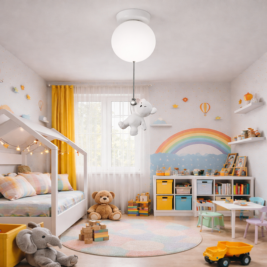 Żyrandol LED URSULETI CP210 Kula 15cm, Wys. 47cm, 1xE27, Zwieszany, Metal i Akryl