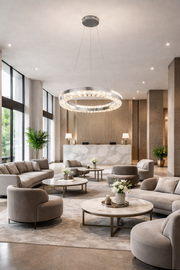 Żyrandol LED CC23007/500CH, średnica 50 cm, wysokość 120 cm, IP20, światło zimne/neutralne/ciepłe, możliwość przyciemniania, srebrny, kryształ, stal