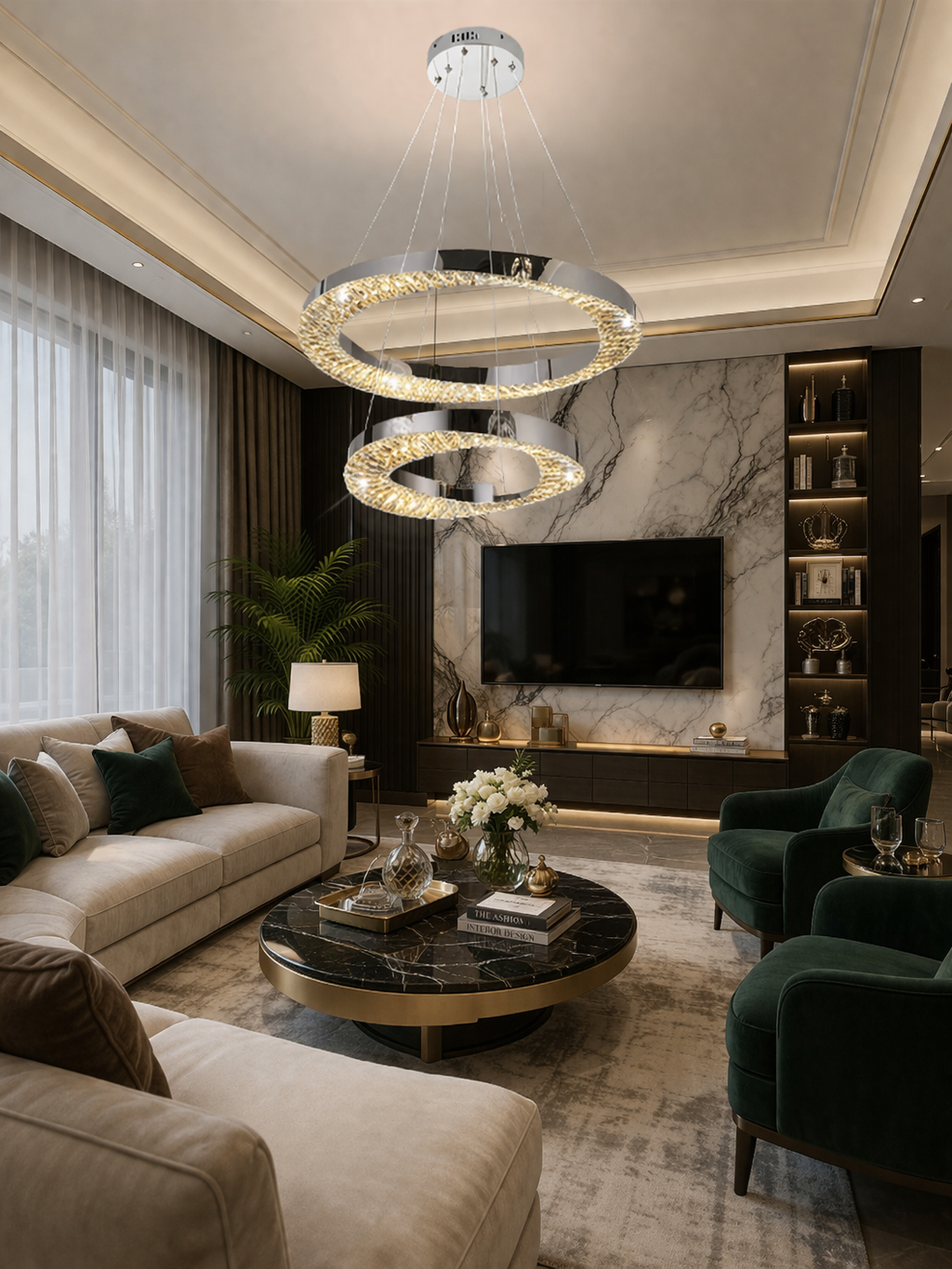 Candelabru LED cu Telecomanda, 196W, HALO Magno, Diametru 40+60 cm, Inaltime 120 cm, IP20, Lumina Rece/Neutra/Calda, Dimabila, Crom, Cristal, Metal Lustre LED cu Telecomanda Default Title Alessandro Design
