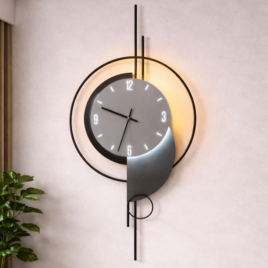 Luna Dekoracyjny kinkiet LED 83W Średnica 120CM Zimne/Neutralne/Ciepłe Światło Czarny