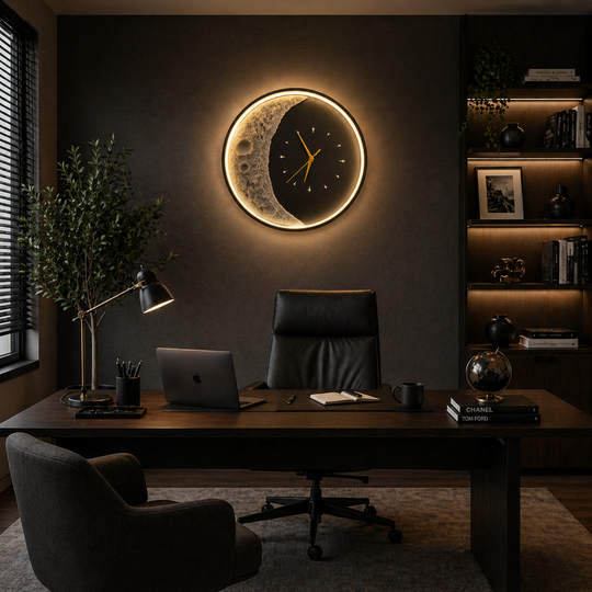 Księżyc Dekoracyjny kinkiet LED Średnica 40 cm Zimne/Neutralne/Ciepłe Światło Czarne Wewnętrzne kinkiety Domyślny tytuł Alessandro Design