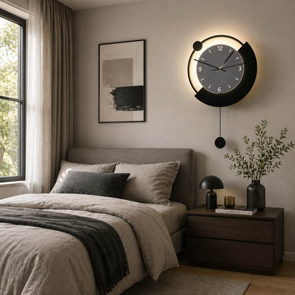 Luna Dekoracyjny kinkiet LED 83W Średnica 120CM Zimne/Neutralne/Ciepłe Światło Czarny