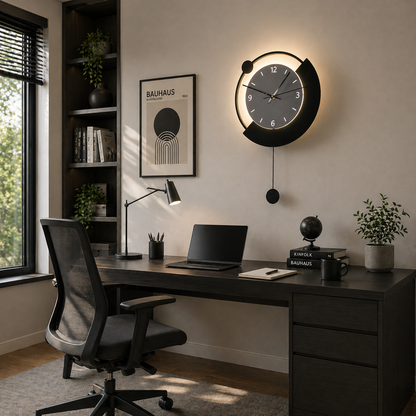 Luna Dekoracyjny kinkiet LED 83W Średnica 120CM Zimne/Neutralne/Ciepłe Światło Czarny