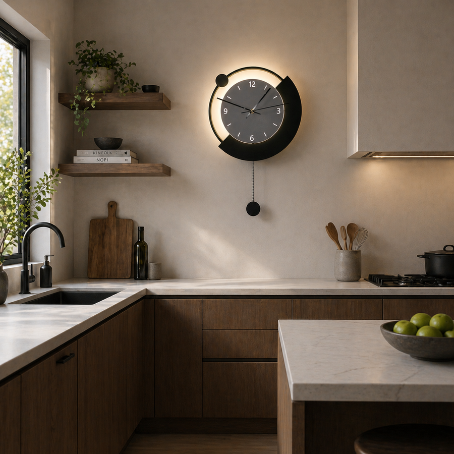 Luna Dekoracyjny kinkiet LED 83W Średnica 120CM Zimne/Neutralne/Ciepłe Światło Czarny