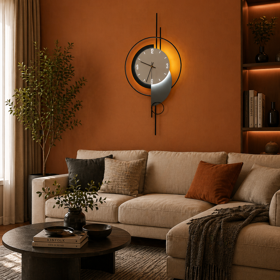 Luna Dekoracyjny kinkiet LED 83W Średnica 120CM Zimne/Neutralne/Ciepłe Światło Czarny