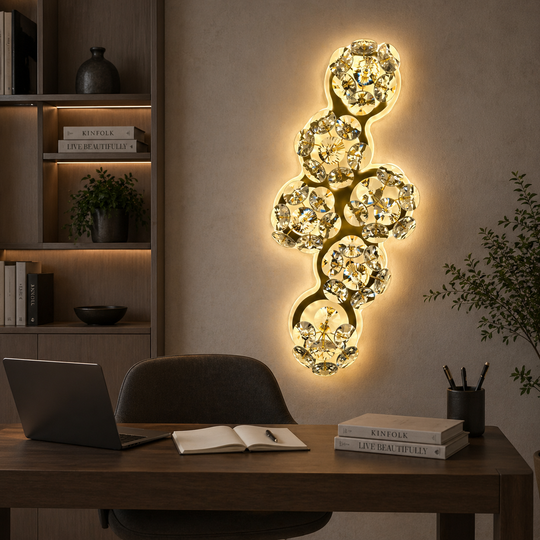 BLOSSOM kryształowy dekoracyjny kinkiet LED zimne/neutralne/ciepłe światło złote kinkiety wewnętrzne domyślny tytuł Alessandro Design