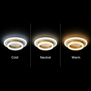 Żyrandol LED SOLENA ROTONDA 21W, średnica 25cm, światło zimne/ciepłe/neutralne, złocista biel