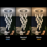 Candelabru Cristal LED AMIRI 82W Crom, Lumina Calda/Neutra/Rece 3000K/4000K/6000K Amiri, Diametru 40cm x Inaltime 300cm, Cristal si Metal Candelabre Cristal Default Title Alessandro Design