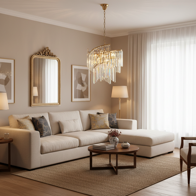 Żyrandol kryształowy TWEEZE Elegance, Φ50cm, 9xE14, złoto, metal i kryształ