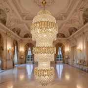 Żyrandol Kryształowy TRIO Magno 49xE14, Średnica 65cm, Wysokość 200cm, Błyszczące Złoto, Regulowana Wysokość, Elegancki Design Żyrandole Kryształowe Domyślny Tytuł Alessandro Design