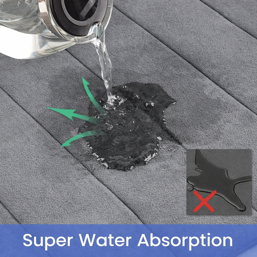 Zestaw 3 mat do kąpieli, 50x40 cm, niebieski, antypoślizgowy