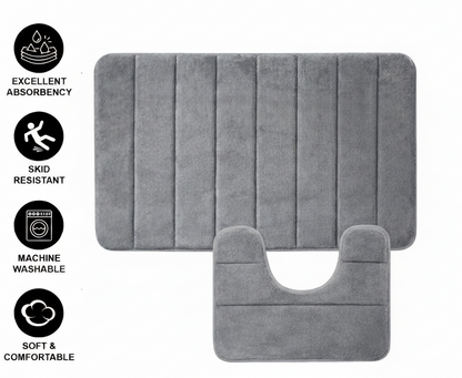 Zestaw 3 mat do kąpieli, 50x40 cm, niebieski, antypoślizgowy