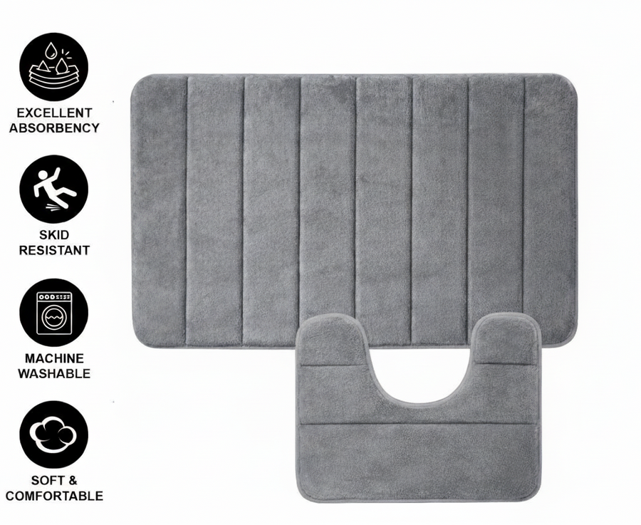 Zestaw 3 mat do kąpieli, 50x40 cm, niebieski, antypoślizgowy