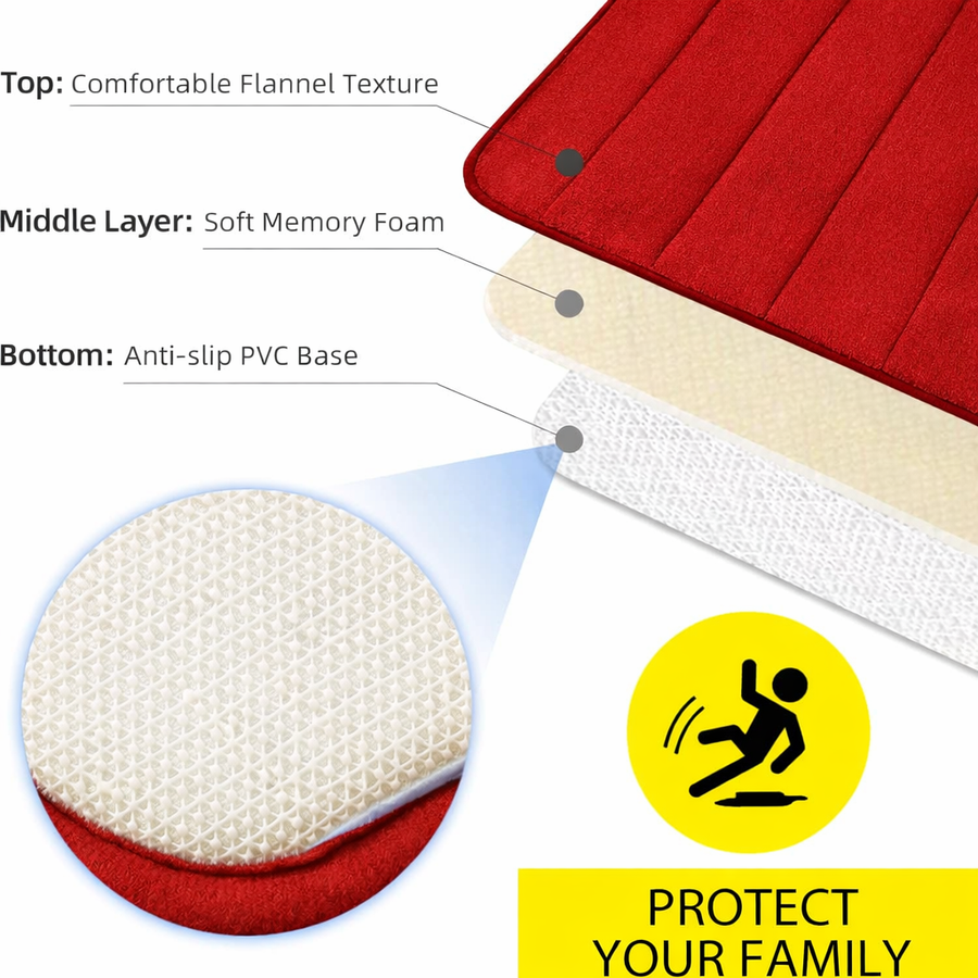 Zestaw 3 mat do kąpieli, 50x40 cm, niebieski, antypoślizgowy