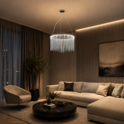 Żyrandol wiszący LED z pilotem ILLUMINA MAGNUS, 38 W, światło zimne/ciepłe/neutralne, ściemnialny, chrom błyszczący