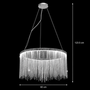 Żyrandol wiszący LED z pilotem ILLUMINA MAGNUS, 38 W, światło zimne/ciepłe/neutralne, ściemnialny, chrom błyszczący