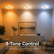 Żyrandol LED z pilotem VECTOR ARCUS 52W, 2 elementy, światło zimne/ciepłe/neutralne, możliwość przyciemniania, czarny biały