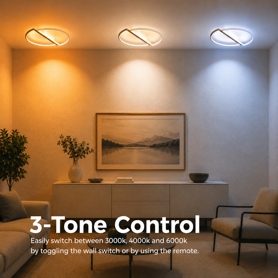 Żyrandol LED z pilotem VECTOR ARCUS 52W, 2 elementy, światło zimne/ciepłe/neutralne, możliwość przyciemniania, czarny biały