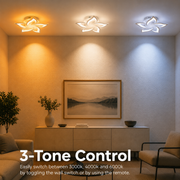 Żyrandol LED z pilotem LOTUS 54W, 5 płatków, światło zimne/ciepłe/neutralne, możliwość przyciemniania, biały