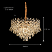 Żyrandol kryształowy MONARCH Nobile 3xE14, średnica 40cm, wysokość 35cm, błyszczące złoto, regulowana wysokość, elegancki design Kryształowy żyrandol Domyślny tytuł Alessandro Design