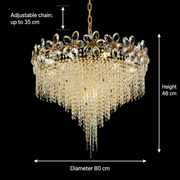 Candelabru Cristal BLOSSOM Regalis, 14xE14, 80cm, Auriu Lucios, Inaltime Reglabila, Metal si Cristal Candelabre Cristal Default Title Alessandro Design