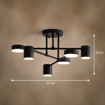 Żyrandol LED GALIOS 72 W, 6 elementów, zimne/ciepłe/neutralne światło, czarny