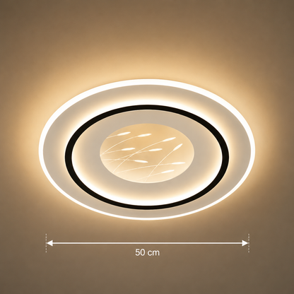 LED żyrandol z pilotem 125 W, okrągły, zimny/gorący/neutralny światło, niestabilne, czarne