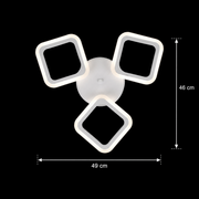 Żyrandol LED ERIKA 20W, 3 Kwadraty, Światło Neutralne 4000K, Biały, Metal i Akryl