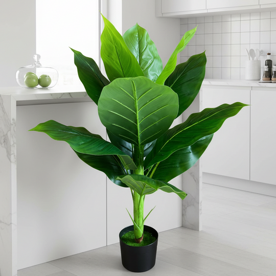Sztuczna roślina Musa Banana, 100 cm, zielona