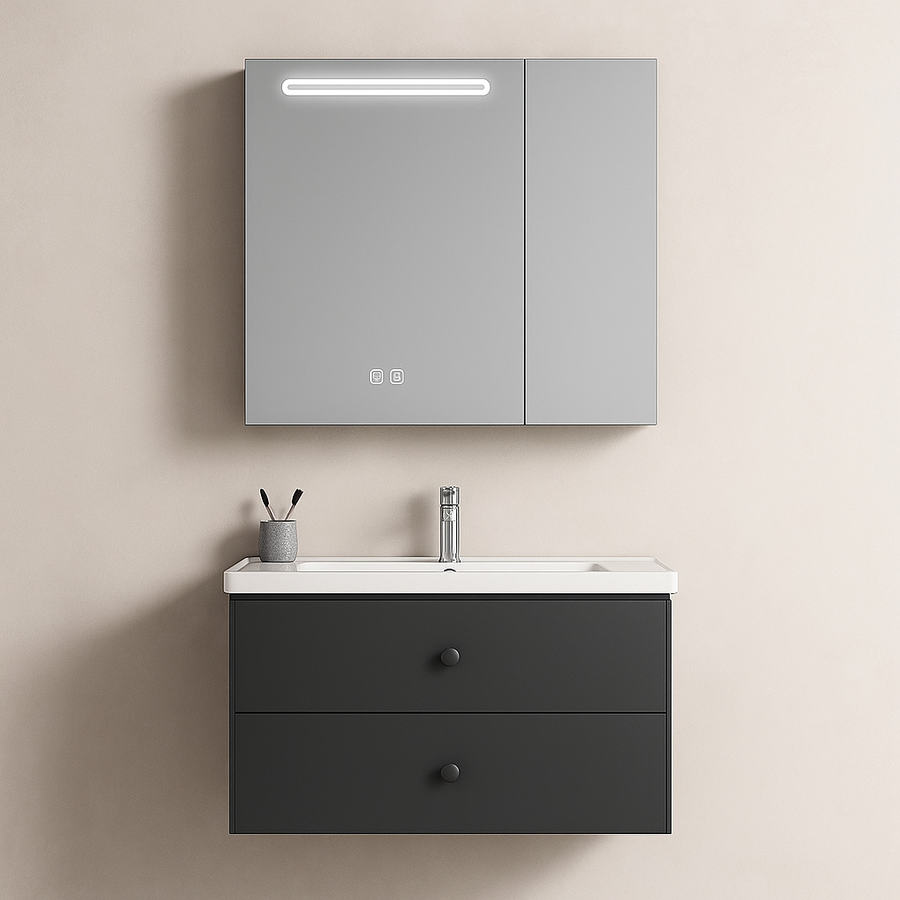 Ingrid Szafa Z Lustrem LED DBP123 80x70 Biała