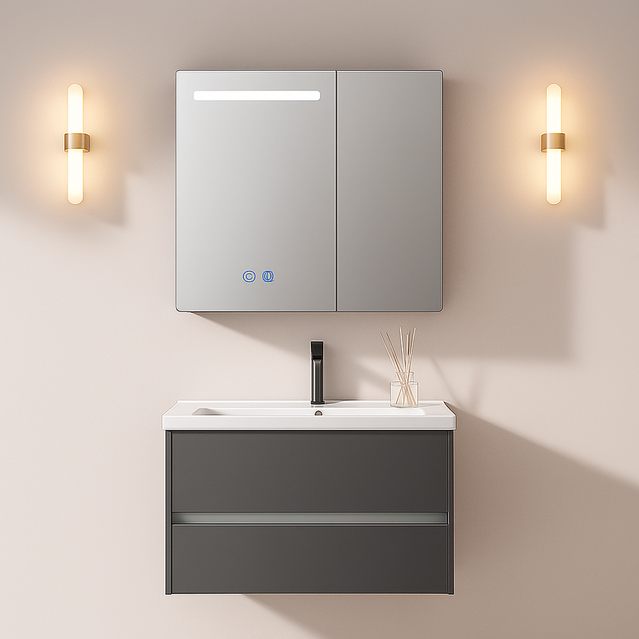 Ingrid Szafa Z Lustrem LED DBP123 80x70 Biała