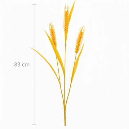 Sztuczna trawa ozdobna, 83 cm, z 3 drutami, przyprawa pszenna, żółta, bez doniczki