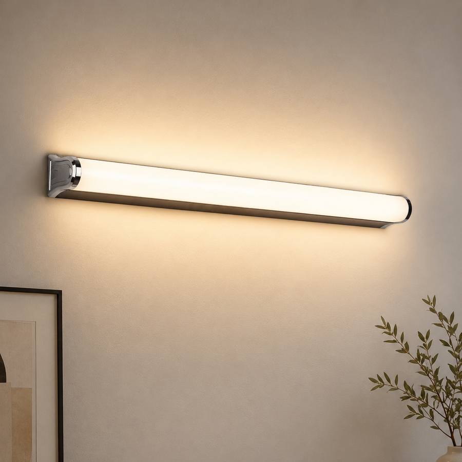 Łazienkowy kinkiet LED, GARDA, 10W, liniowy, światło ciepłe/neutralne/zimne, chrom