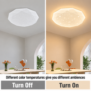 Lampa sufitowa LED Hexagon 35 cm, 32W, 3000K / 4000K / 6000K, Biała, Metal i Akryl