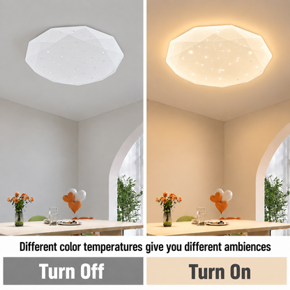 Lampa sufitowa LED Hexagon 35 cm, 32W, 3000K / 4000K / 6000K, Biała, Metal i Akryl