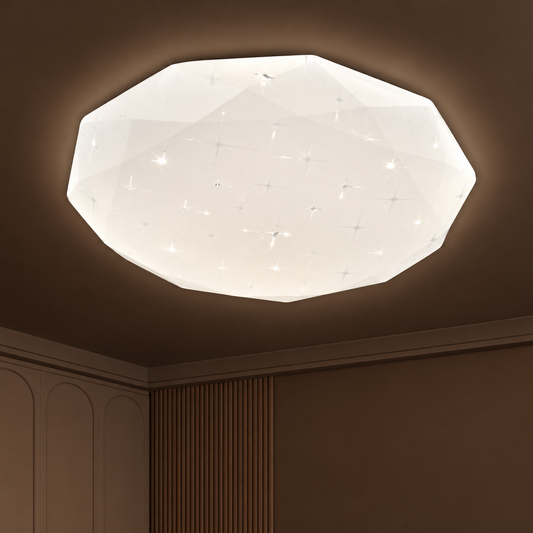 Lampa sufitowa LED Hexagon 35 cm, 32W, 3000K / 4000K / 6000K, Biała, Metal i Akryl