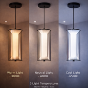 Zawieszany żyrandol LED z pilotem 29W, LM511/1BK, regulowana wysokość, światło ciepłe/zimne/neutralne, biały, meta