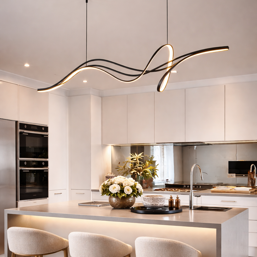 Żyrandol wiszący LED INFINITY HALO 138W z pilotem, zimne/ciepłe/neutralne światło, ściemnialny, czarny, regulowana wysokość